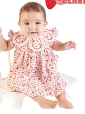 Sophie & Lucas PInk Cherry Petal Dress 6mo